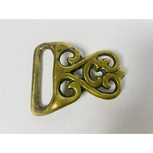 Solid Brass Abstract Pattern Trinity Vintage Belt Buckle Victorian Style